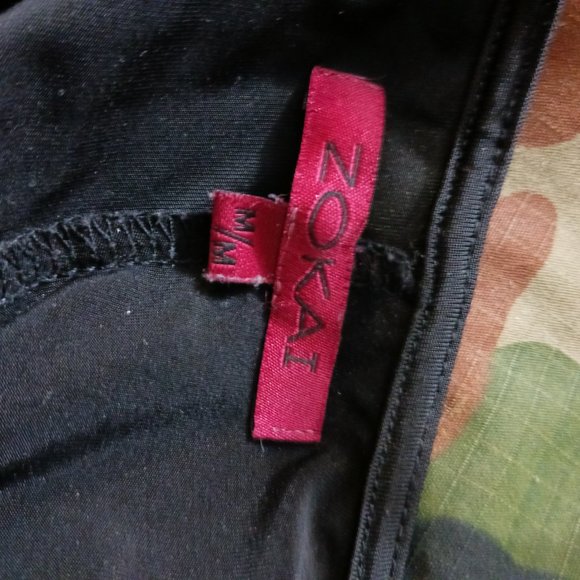 plunging collar polyester dress black women zokai medium - Picture 3 of 7